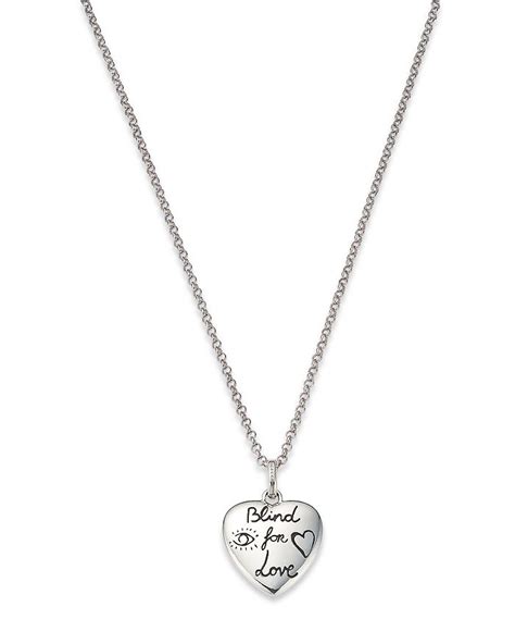 blind for love gucci men white toxido|Gucci Sterling Silver Blind for Love Engraved Pendant Necklace, 17.